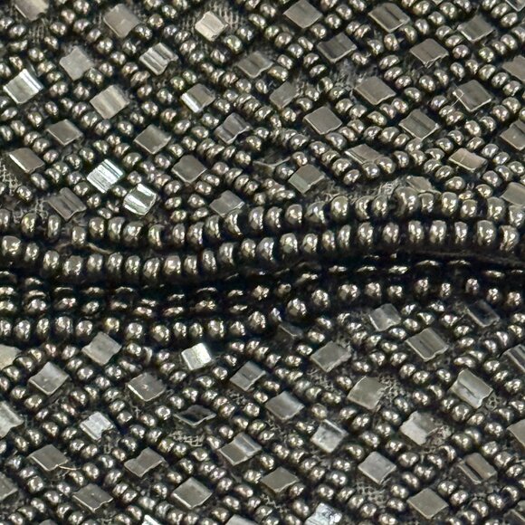 Vintage French Black Beaded Belt Bag with Chanel Gift Bag 5" X 3.5" - Picture 13 of 17